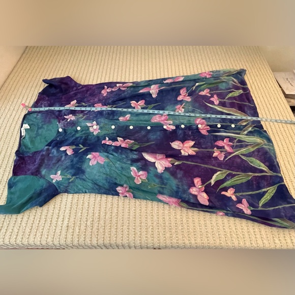 Floral Button-Down Dress in Blue and Pink - Size Large - Picture 6 of 7